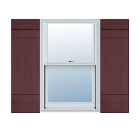 Ekena Millwork 14-in. W x 51-in. H Mid-America Vinyl, Standard Size Four Board Joined Shutters, 167 - Bordeaux, PR 00031451167